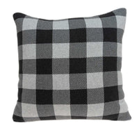 Square Charcoal Buffalo Check Accent Pillow Cover