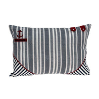 20" x 0.5" x 14" Nautical Blue Pillow Cover