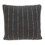 Casual Sweater Knit Gray Stripe Accent Pillow Cover
