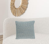20" x 0.5" x 20" Transitional Blue Cotton Pillow Cover