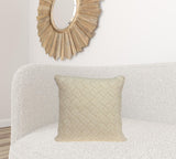 20" x 0.5" x 20" Beautiful Transitional Beige Accent Pillow Cover