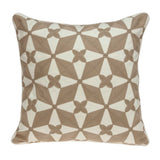 20" x 0.5" x 20" Transitional Beige and White Accent Pillow Cover