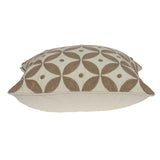 20" x 0.5" x 20" Transitional Beige and White Cotton Pillow Cover