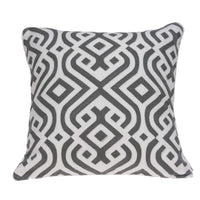 20" x 0.5" x 20" Elegant Traditional Gray and White Pillow Cover