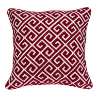 20" x 0.5" x 20" Transitional Red and White Accent Pillow Cover