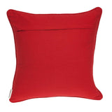 20" x 0.5" x 20" Transitional Red and White Cotton Pillow Cover