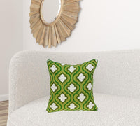 20" x 0.5" x 20" Transitional Green and White Accent Pillow Cover