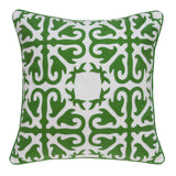 20" x 0.5" x 20" Transitional Green and White Accent Cotton Pillow Cover