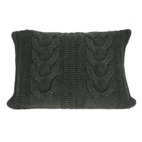 Gray Sweater Knit Lumbar Accent Pillow Cover