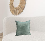 18" x 7" x 18" Transitional Sea Foam Solid Pillow Cover With Poly Insert