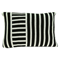 20" x 7" x 20" Transitional Black Solid Pillow Cover With Poly Insert