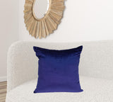 22" x 7" x 22" Transitional Royal Blue Solid Pillow Cover With Poly Insert
