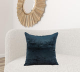 22" x 7" x 22" Transitional Dark Blue Solid Pillow Cover With Poly Insert