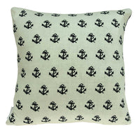 20" x 7" x 20" Nautical Blue Pillow Cover With Poly Insert