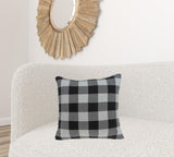 Square Buffalo Check Gray Accent Pillow