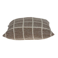 20" x 7" x 20" Transitional Tan Cotton Accent Pillow Cover With Poly Insert