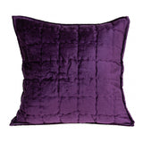 20" x 7" x 20" Transitional Purple Solid Quilted Pillow Cover With Poly Insert