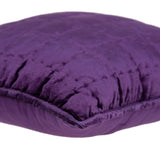 20" x 7" x 20" Transitional Purple Solid Quilted Pillow Cover With Poly Insert