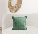 20" x 7" x 20" Transitional Green Solid Quilted Pillow Cover With Poly Insert