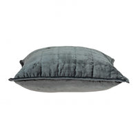 20" x 7" x 20" Transitional Charcoal Solid Quilted Pillow Cover With Poly Insert