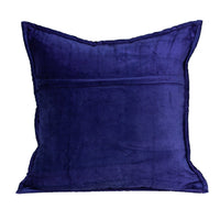 20" x 7" x 20" Transitional Royal Blue Quilted Pillow Cover With Poly Insert