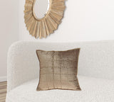 20" x 7" x 20" Transitional Taupe Solid Quilted Pillow Cover With Poly Insert
