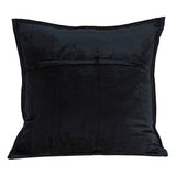 20" x 7" x 20" Transitional Black Solid Quilted Pillow Cover With Poly Insert