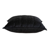20" x 7" x 20" Transitional Black Solid Quilted Pillow Cover With Poly Insert