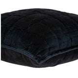 20" x 7" x 20" Transitional Black Solid Quilted Pillow Cover With Poly Insert