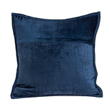 20" x 7" x 20" Transitional Navy Blue Quilted Pillow Cover With Poly Insert