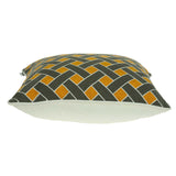 20" x 7" x 20" Transitional Gray and Orange Pillow Cover With Poly Insert