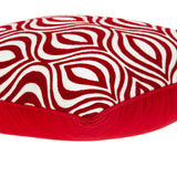 20" x 7" x 20" Transitional Red and White Pillow Cover With Poly Insert
