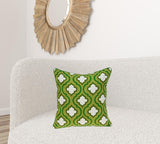 20" x 7" x 20" Cool Traditional Green and White Pillow Cover With Poly Insert