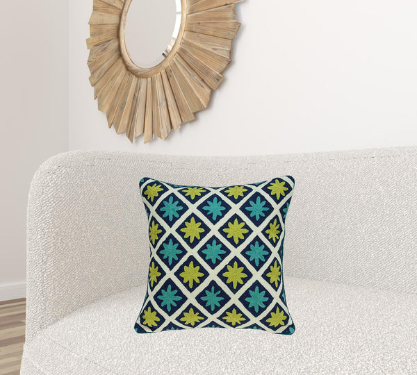 20" x 0.5" x 20" Handmade Traditional Multicolored Accent Pillow Cover