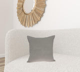 18" x 7" x 18" Transitional Gray Solid Pillow Cover With Poly Insert