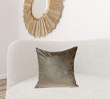 20" x 7" x 20" Transitional Taupe Solid Pillow Cover With Down Insert