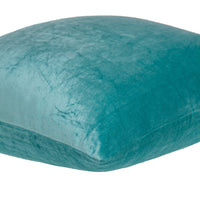 20" x 7" x 20" Transitional Aqua Solid Pillow Cover With Down Insert