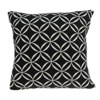 20" x 7" x 20" Transitional Black Pillow Cover With Down Insert