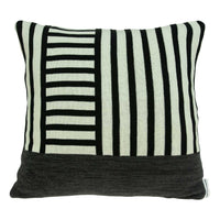 Black and Grey Pillow Cover With Down Insert