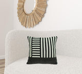 Black and Grey Pillow Cover With Down Insert