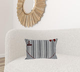 20" x 6" x 14" Nautical Blue Pillow Cover With Down Insert