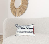 20" x 6" x 14" Nautical White Pillow Cover With Down Insert