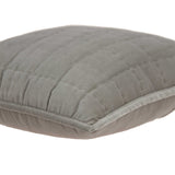 20" x 7" x 20" Transitional Gray Solid Quilted Pillow Cover With Down Insert