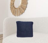18" x 5" x 18" Transitional Blue Accent Pillow Cover With Down Insert