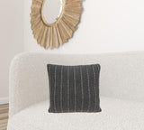 18" x 5" x 18" Transitional Charcoal Pillow Cover With Down Insert