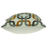 20" x 7" x 20" Cool Gray and Orange Pillow Cover With Down Insert