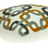 20" x 7" x 20" Cool Gray and Orange Pillow Cover With Down Insert