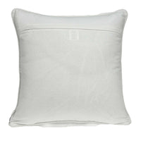 20" x 7" x 20" Transitional Beige and White Pillow Cover With Down Insert