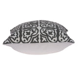 20" x 7" x 20" Traditional Gray and White Pillow Cover With Down Insert