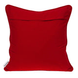 20" x 7" x 20" Transitional Red and White Pillow Cover With Down Insert